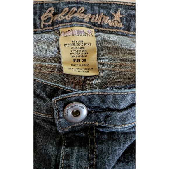 VTG Bubblegum USA Brand Blue Jeans Women's Size 20 Plus Bootcut Pink Keychain - Picture 3 of 10